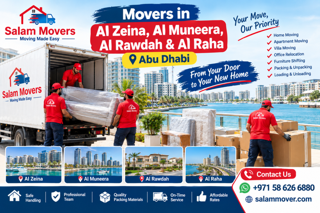Movers in Al Zeina, Al Muneera, Al Rawdah & Al Raha